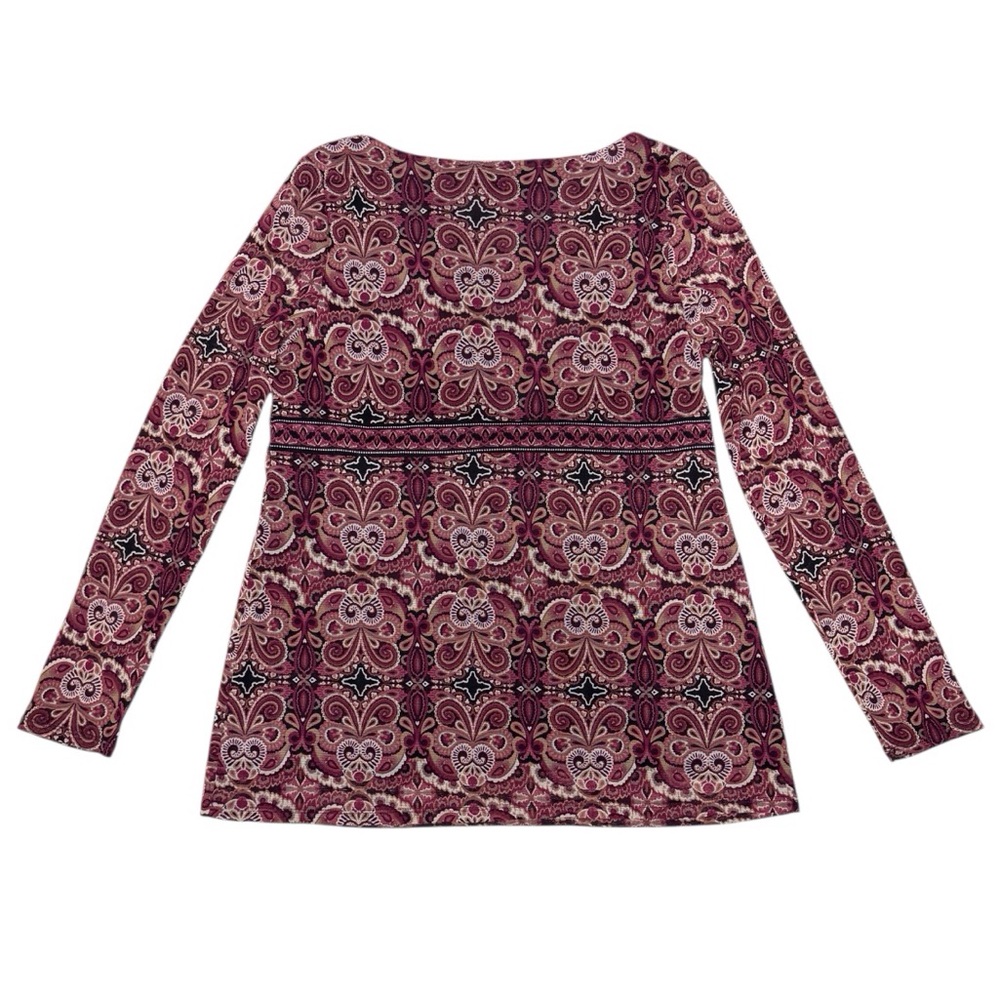 90s Y2K Mesh Floral Paisley Print Baby Doll Top - Picture 2 of 6